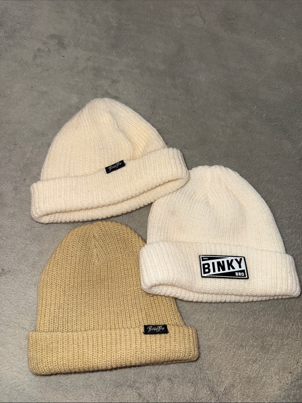 BINKY Bro Kids Beanie Hat - Cream & Tan Ribbed Knit
